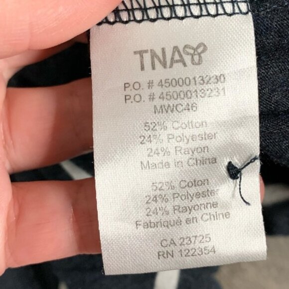 Aritzia TNA Striped Romper Playsuit Navy Blue Sleeveless Racerback Size XS - Picture 8 of 12